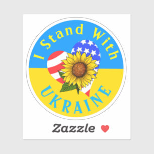 ¡Estoy Con Ucrania! Pegatina Vinyl de girasol