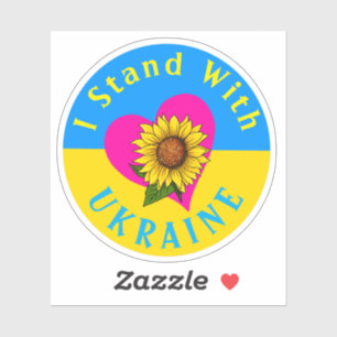 ¡Estoy Con Ucrania! Pegatina Vinyl de girasol