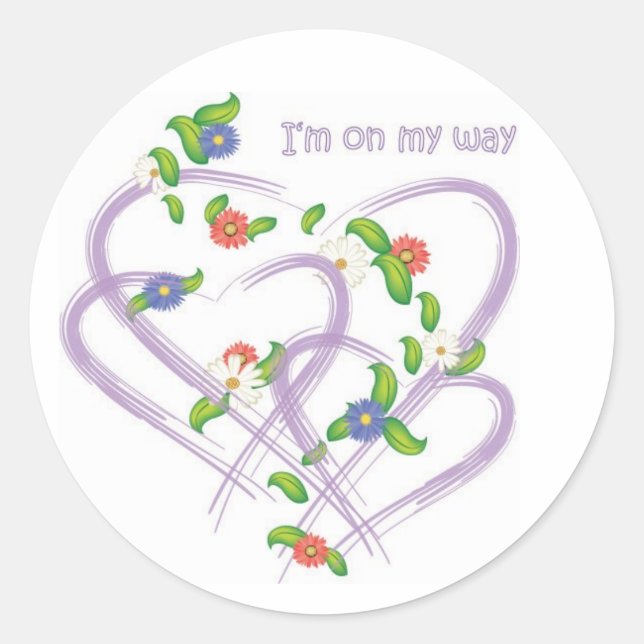 Estoy de camino pegatina (Anverso)