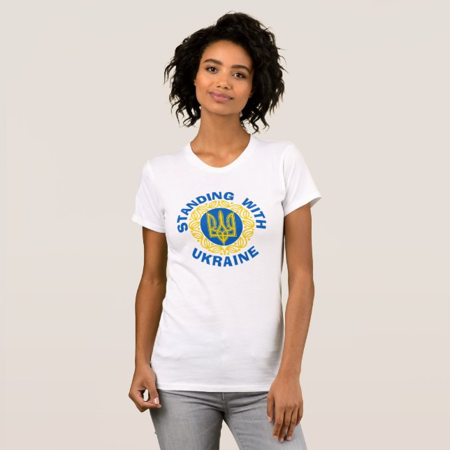 ESTOY DE PIE CON Camiseta Femenina UKRAINE Fine Je (Anverso completo)
