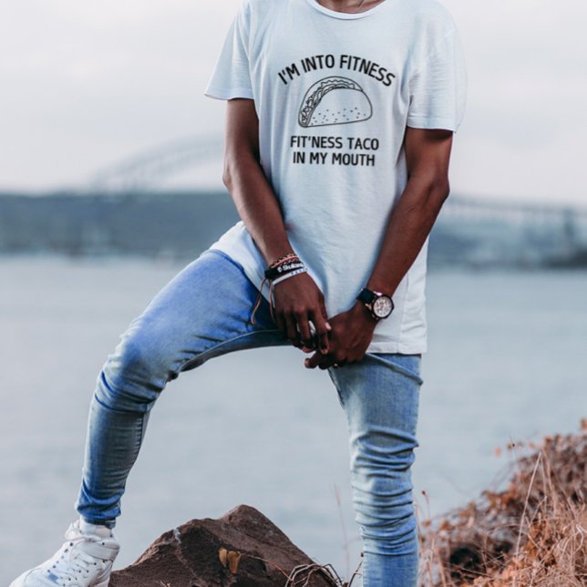 Estoy en Fitness Taco en mi boca graciosa camiseta (Subido por el creador)