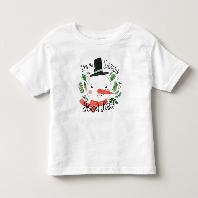 Estoy en la camiseta de "Good List Snowman" de San (Anverso)