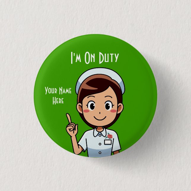 Estoy en servicio pequeño, botón redondo de 1¼ pul (Anverso)