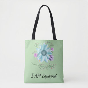 Estoy equipado con una bolsa floral verde de menta