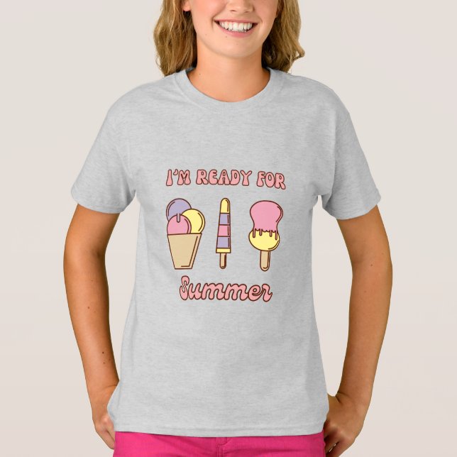 Estoy listo para camiseta divertida de helado de v (Anverso)