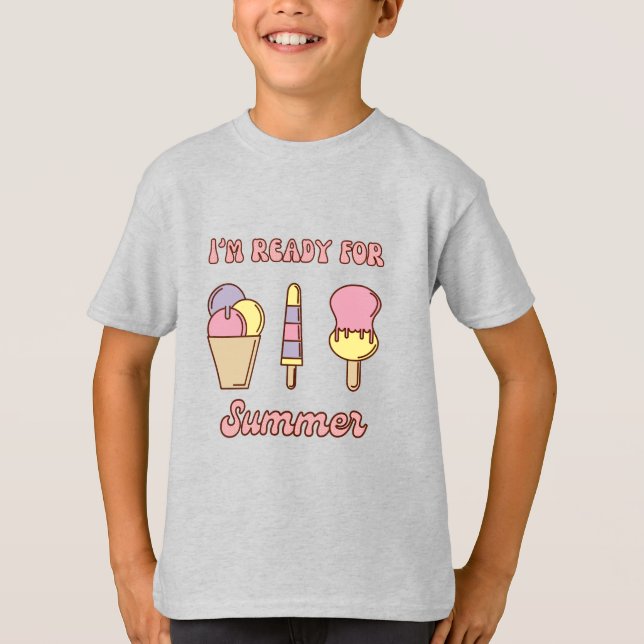 Estoy listo para camiseta divertida de helado de v (Anverso)
