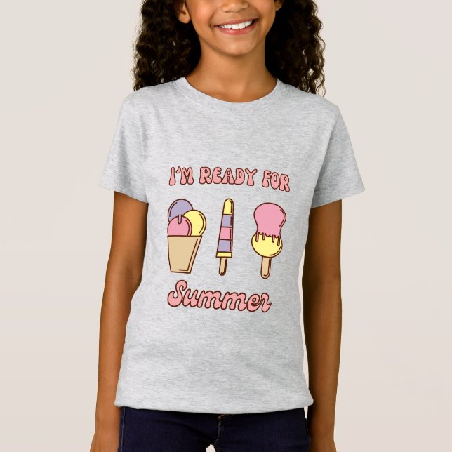 Estoy listo para camiseta divertida de helado de v (Anverso)