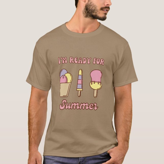 Estoy listo para la camiseta divertida de helado d (Anverso)