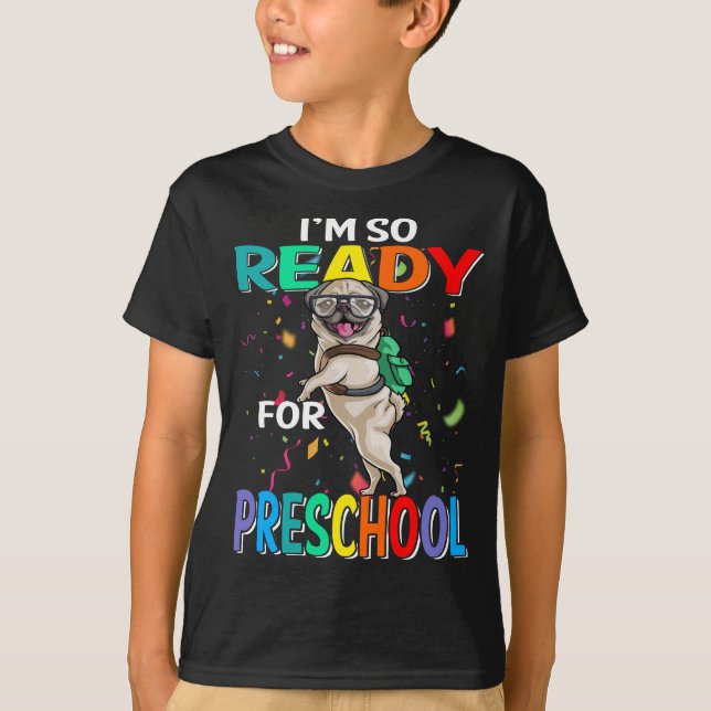 Estoy listo para usar la camiseta de perro de pug  (Anverso)