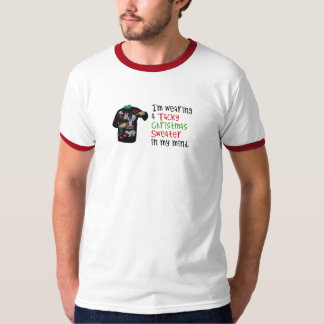 Estoy llevando un suéter pegajoso del navidad en