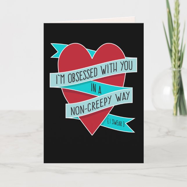 Estoy obsesionado contigo... Tarjeta de amor diver (Anverso)