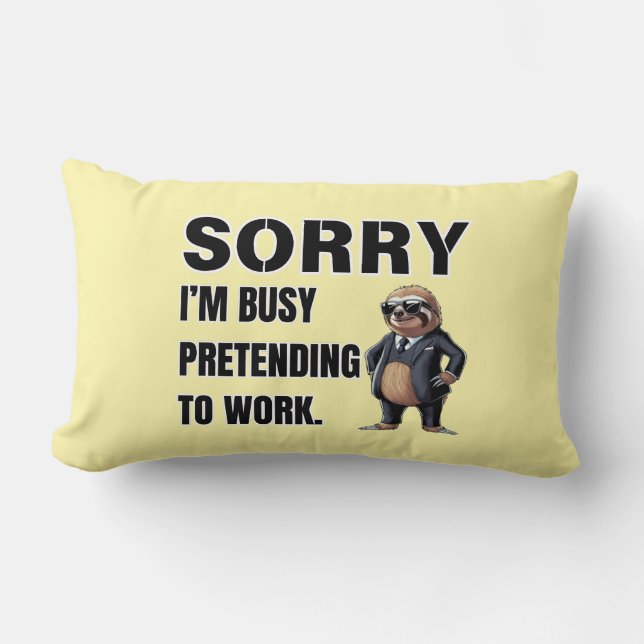 Estoy ocupado fingiendo Cojín decorativo laboral (Anverso)