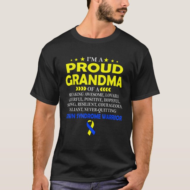 Estoy orgullosa abuela de la camiseta de DOWN SYND (Anverso)