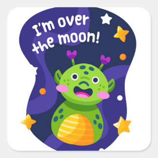 estoy sobre el Pegatina de la luna