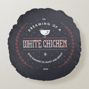 Estoy soñando con una almohada blanca del pollo