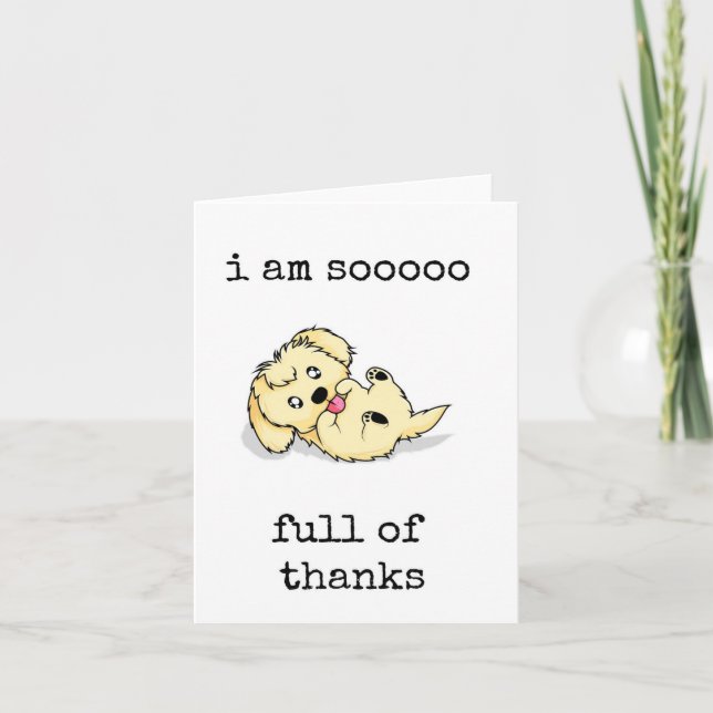 Estoy tan lleno de gracias, tarjeta de agradecimie (Anverso)