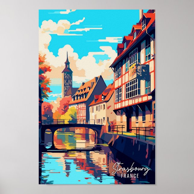 Estrasburgo Francia Ilustracion de Viajes de Arte  (Frente)