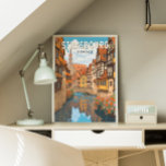 Estrasburgo Francia Viaje al arte<br><div class="desc">Diseño de viajes vectoriales retro en Estrasburgo. Estrasburgo es la capital de la región del Gran Este,  antigua Alsacia,  en el noreste de Francia.</div>