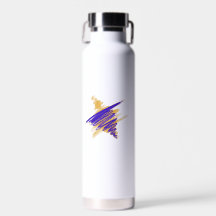 Estrella acuarela de David en botella de agua de o