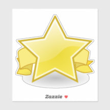 Estrella amarilla/dorada y Pegatina de vinílico en