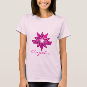 Estrella angélica señoras camiseta de tonos rosas 
