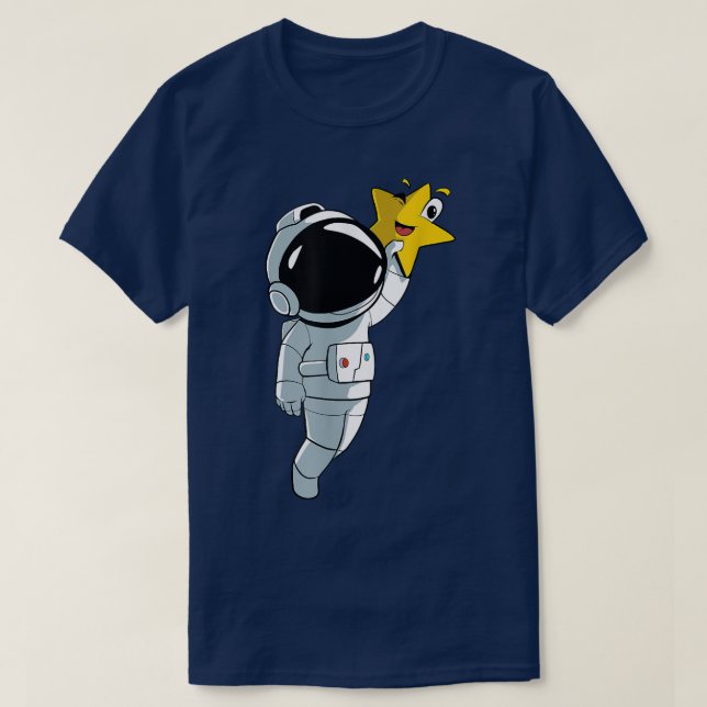 Estrella astronauta planeta camiseta (Diseño del anverso)