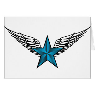 Estrella azul con las alas