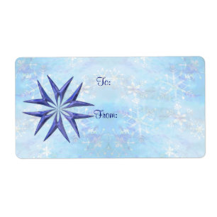 ESTRELLA AZUL de la ETIQUETA del REGALO de SHARON