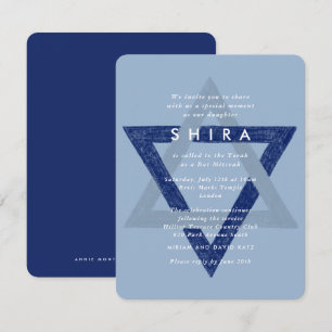 Estrella azul de la invitación de David Mitzvah