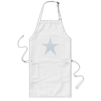 Estrella azul del puntillismo pintando delantales