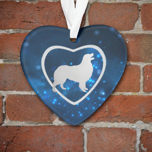 Estrella azul ilumina ornamento de perro pastor au