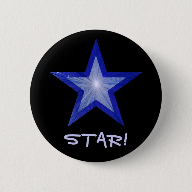 Estrella azul marino "ESTRELLA!" negro del botón (Anverso)