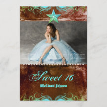 Estrella azul marrón de la invitación de curso occ