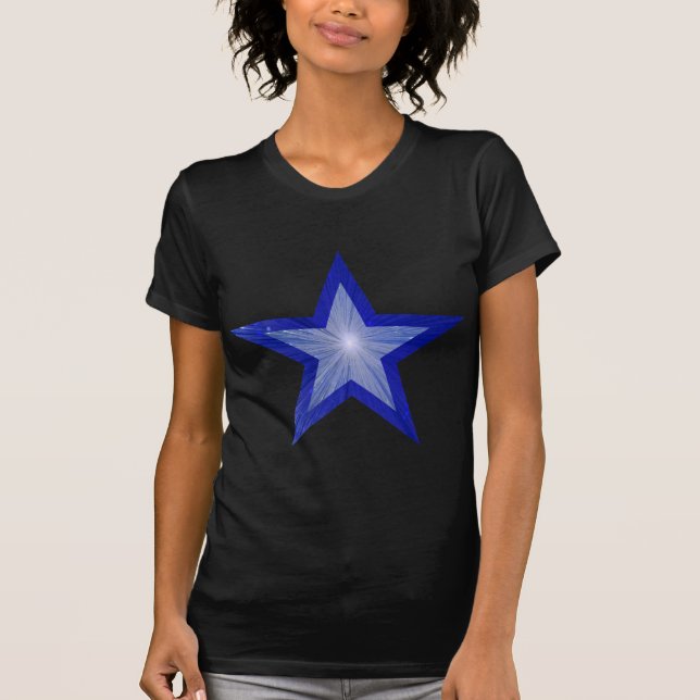 Estrella azul oscura 'dos tonos' señoras camiseta  (Anverso)