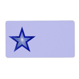 Estrella azul oscura etiqueta gran azul claro