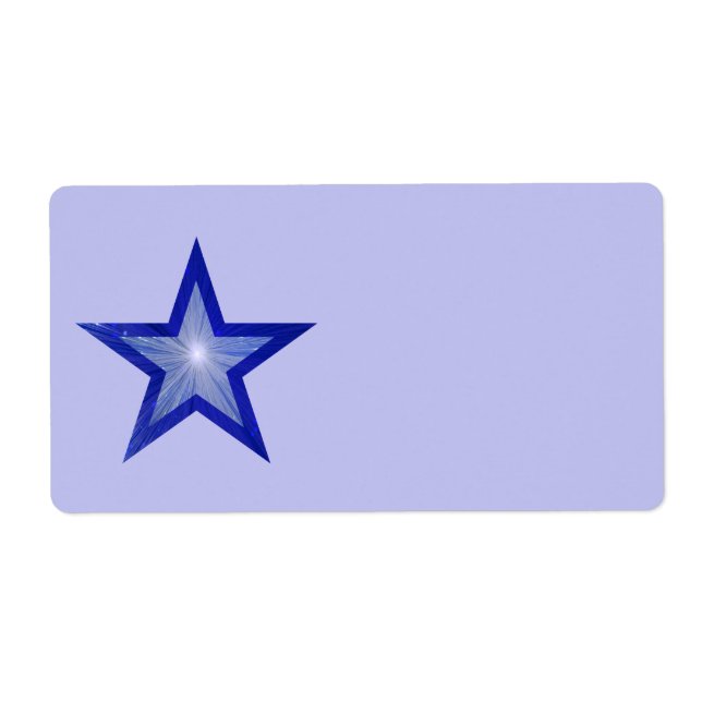 Estrella azul oscura etiqueta gran azul claro (Frente)