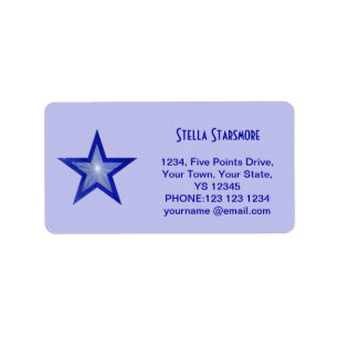 Estrella azul oscuro 'Nombre' etiqueta de texto az