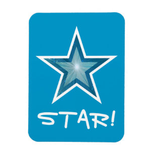 Estrella azul 'STAR!' imán flexible azul