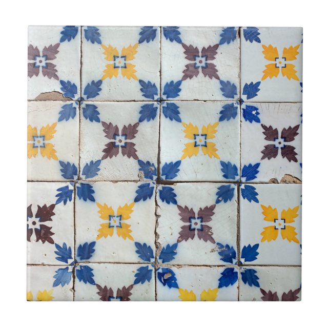 Estrella azul vintage Azulejo (Frente)