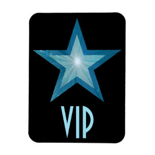 Estrella azul 'VIP' imán flexible negro