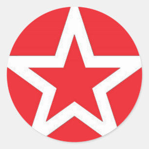 Estrella blanca en el rojo - pegatina