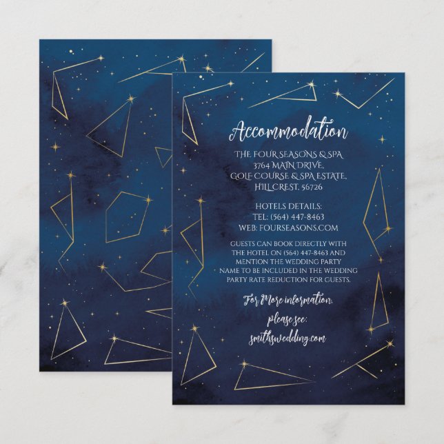 Estrella Boda de alojamiento firma tarjetas de la  (Anverso / Reverso)