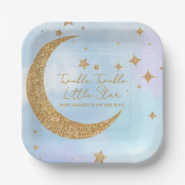 Estrella Brillante Cuadrado Plato de Papel Pequeño
