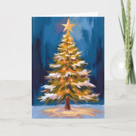 Estrella Brillante de Acuarela de Árbol de Navidad