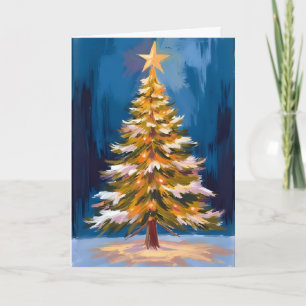 Estrella Brillante de Acuarela de Árbol de Navidad