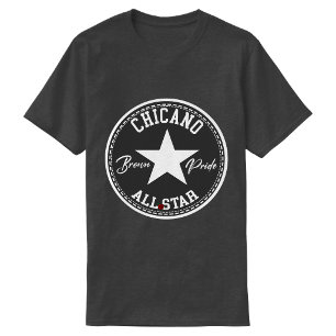 Estrella chicana all camiseta del Orgullo Marrón
