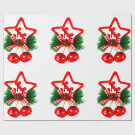 Estrella con papel de envolvimiento holly