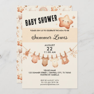 Estrella Cuta Baby Shower - Invitación a la línea 