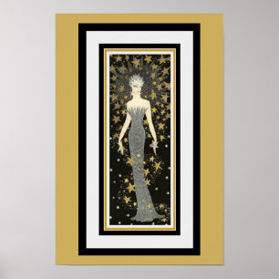 Estrella de Arte Deco Lady Poster