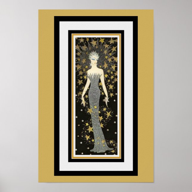 Estrella de Arte Deco Lady Poster (Frente)